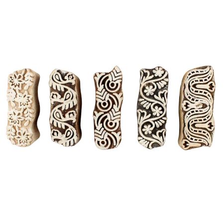 Set of 5 Piece New Mix Wooden Printing Blocks